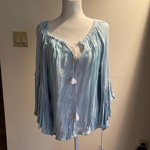 Private Label one size made in Morocco top blue